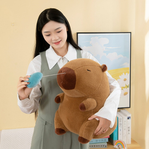 Capibara De Peluche Para Niños De 25 Cm, Regalo Con Mocos Re
