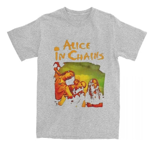 Camiseta De Algodón De Manga Corta Estampada Alice In Chains