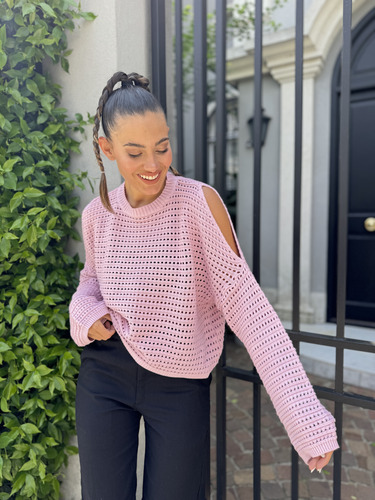 Sweater De Algodón Con Hombros Al Descubierto Mujer