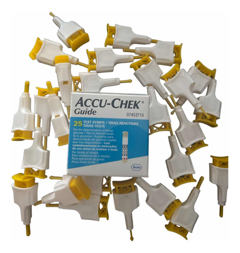 50 Unidades De Accu Chek Guide + 50 Lancetas Desechables