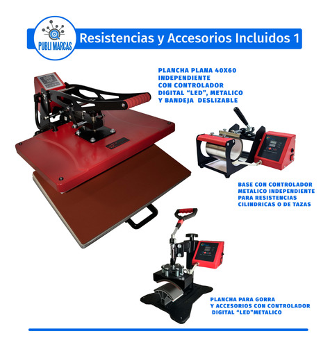 Combo 8 En 1 Plancha Plana 40x60 Sublimacion A 11 En 1 S/5