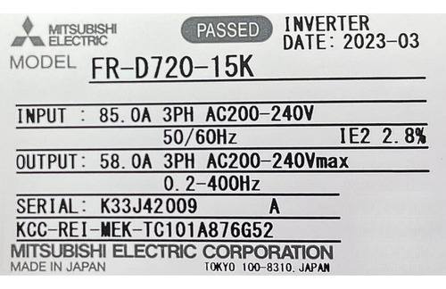 Inversor De Frequência Mitsubishi 20cv 220v D720 Trifásico