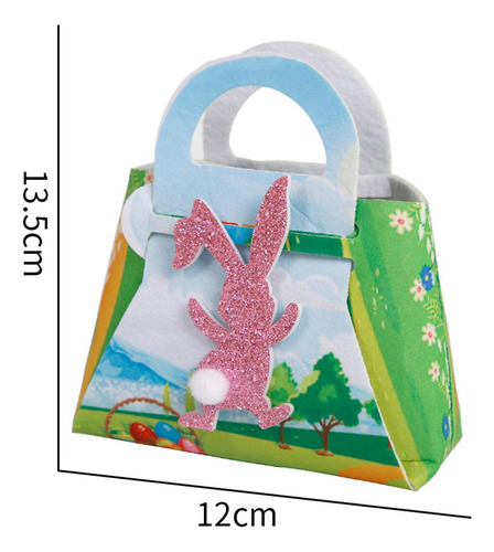 Bolsa De Dulces De Pascua Portátil Diy Tote Snacks Conejo B