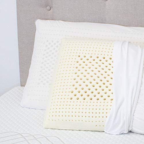 Almohada De Cama De Espuma De Látex - Funda De 100 % Algodón