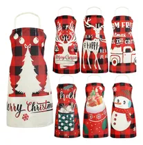 Comprar 7 Piezas Navidad Delantales De Cocina Rojo Y Negro Buffal...