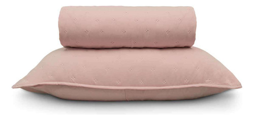 Kit Colcha Com Porta Trav. Charme Queen - Appel - Rosa