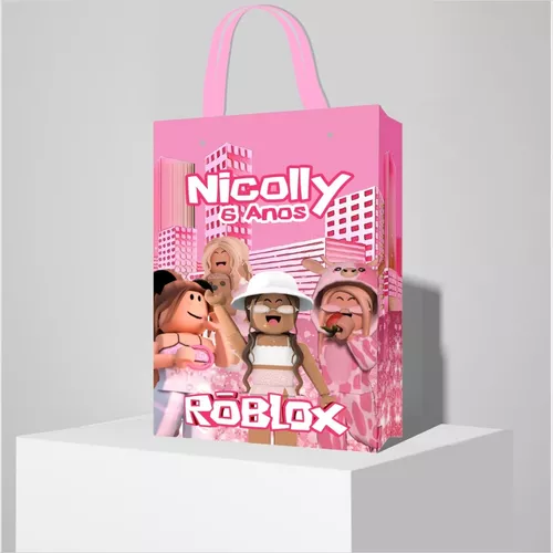 Sacolinha Personalizada no Tema Roblox Menina