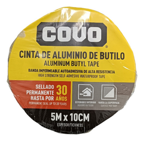 Cinta De Butilo Impermeable Aluminio 10cm X 5 Mts Rollo