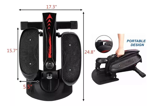 Máquina elíptica para debajo del escritorio, mini compacta con pedal  elíptico antideslizante, monitor de pantalla y control remoto, ejercitador  para