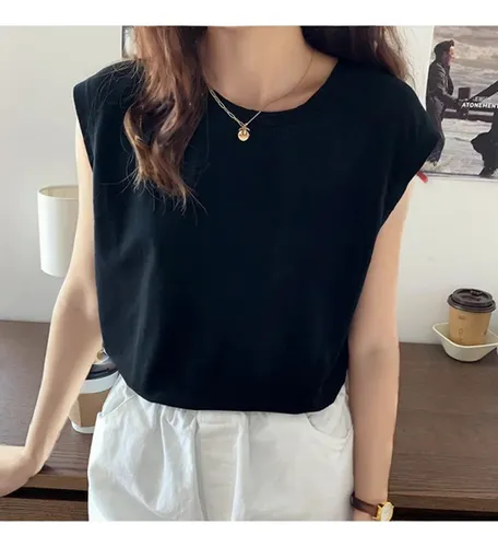 Camiseta Holgada De Moda De Verano Con Chaleco Sin Mangas Pa