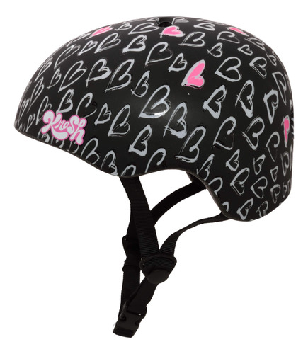 ¡casco Krash! Sketchy Hearts Black 8+ Para Niñas