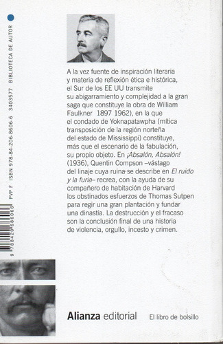 ¡absalón Absalón! - Faulkner - Alianza