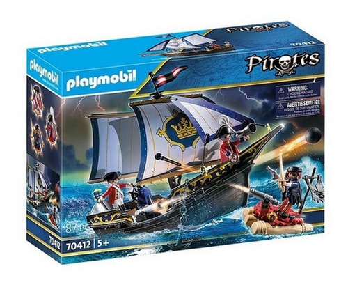 Playmobil Barco Carabela Pirata Con Soldados Jeg 70412