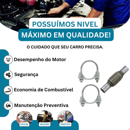 Tubo Universal Flexível Escapamento 2 Polegada + Abraçadeira