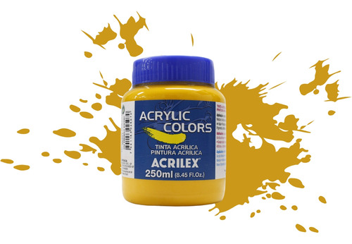 Tinta Acrílica Acrylic Colors Acrilex 250 Ml Cor Amarelo - 302