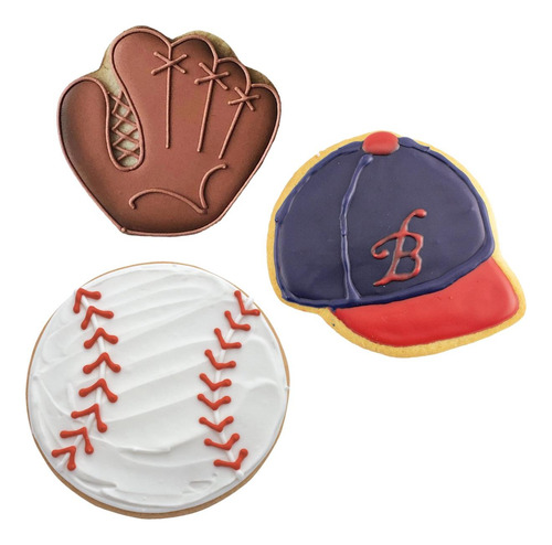 Cortadores De Galletas De Béisbol 3-pc Set Hecho En Los Ee
