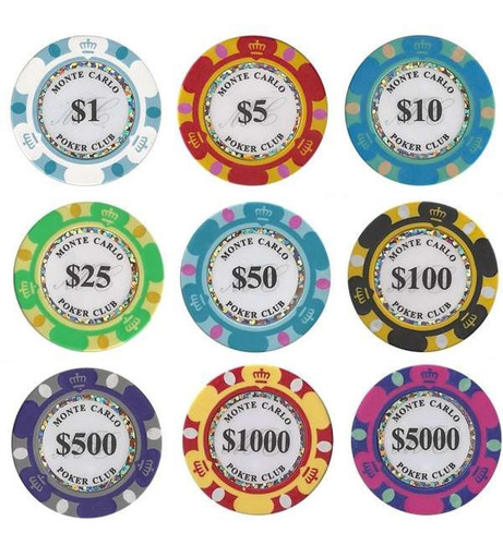 Imagen 2 de 10 de Set De 500 Fichas De Poker Montecarlo