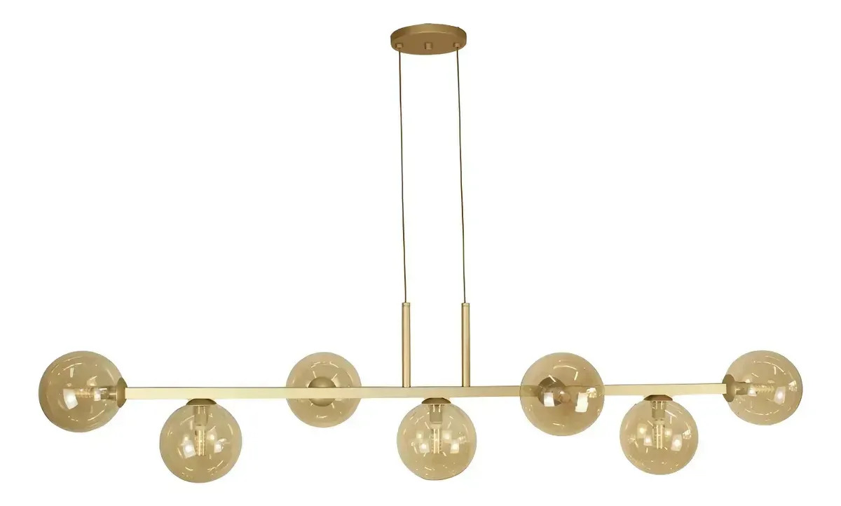 Lustre Pendente Jabuticaba Âmbar Milenar Iluminação Teto