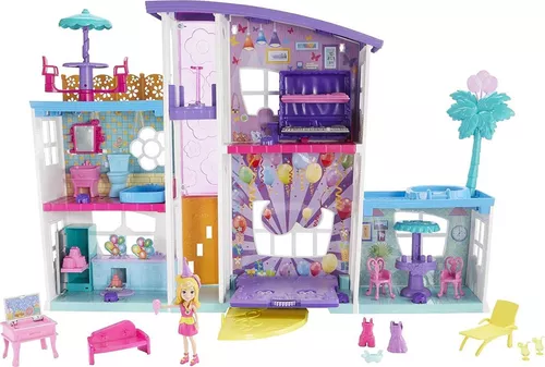 Polly Pocket Playset, Travel Toy with 2 Micro Dolls & Surprise Accessories,  Pocket World Donut Pajama Party Compact, Food Toy