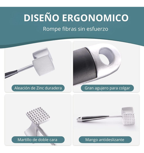 Martillo Para Carne, Ablandador De Carne Con Mango De