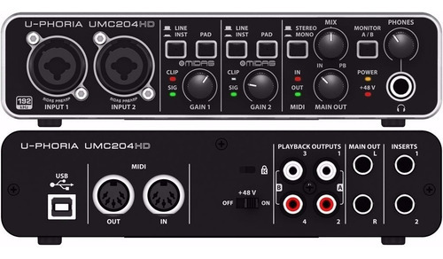 U-phoria Umc204hd Interfaz De Audio - Behringer Color Negro