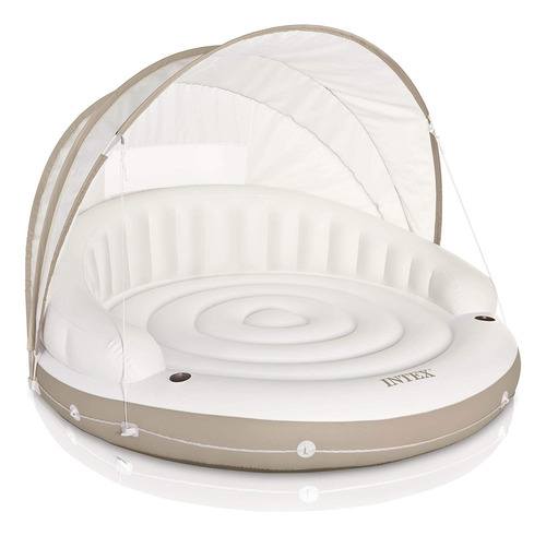 Cama Flotante Intex Alberca Lago Hasta 200kg Con Portavasos