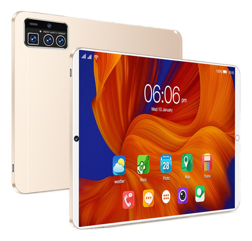 Tablet Pc De 10 Con Pantalla Hd Inalámbrica Bluetooth Wifi Color Dorado