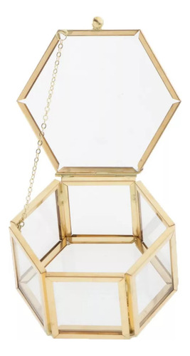 Nuevo Joyero De Cristal Transparente Geométrico Z, Caja De