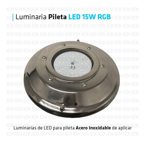 Lampara Luces Led Pileta 15w Luminaria Piscina Luz Rgb Color