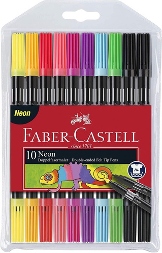 Rotuladores Punta Doble Neón Faber-castell - Juego 10