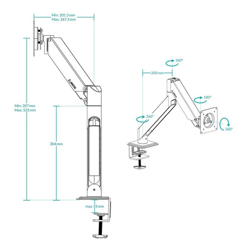 Rack A Gas Para Monitor Pc X1-3d Arctic