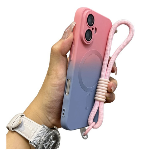 Funda Case Para iPhone Magsafe De Gradiente Uso Rudo + Correas
