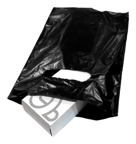 Imagen 1 de 4 de Bolsas Plásticas Para Boutique Color Negra De 20x30 