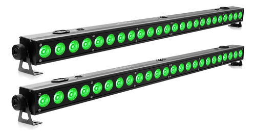 Kit 2 Ribalta Led Rgbw 24 Leds 12w Pixel Quadriled 4n1 Dmx 127/220v