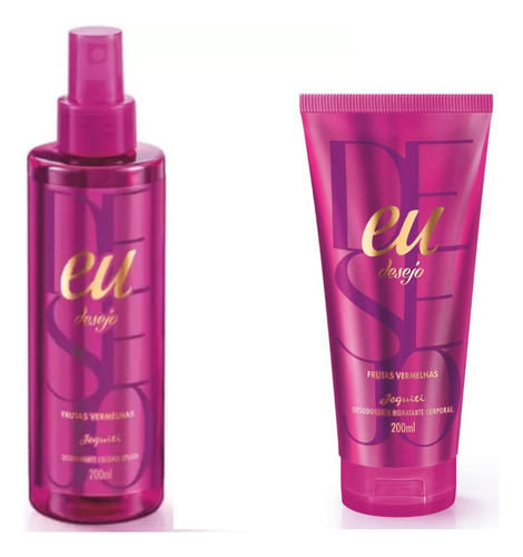 Hidratante + Splash Eu Desejo Frutas Vermelhas Jequiti 200ml