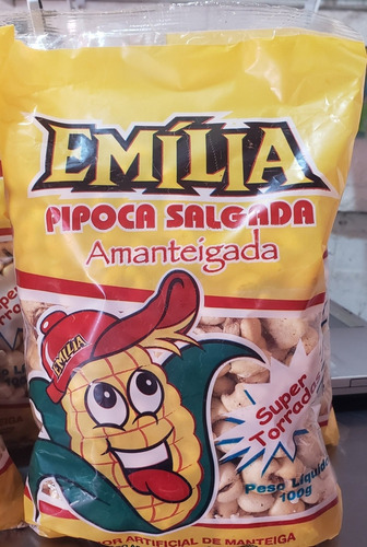 Pipoca Emilia Salgada- Kit 5 Unidades De 100g Cada. Sabor Manteiga