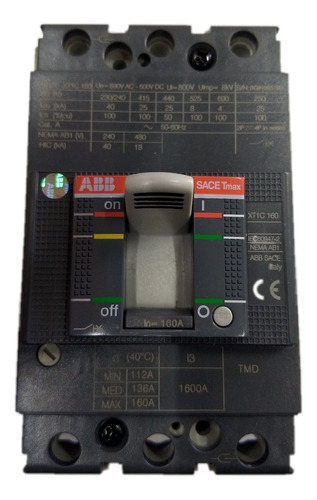 Interruptor Abb 160 A, Modelo Tmax Xt1c 160 Poliequipos.com