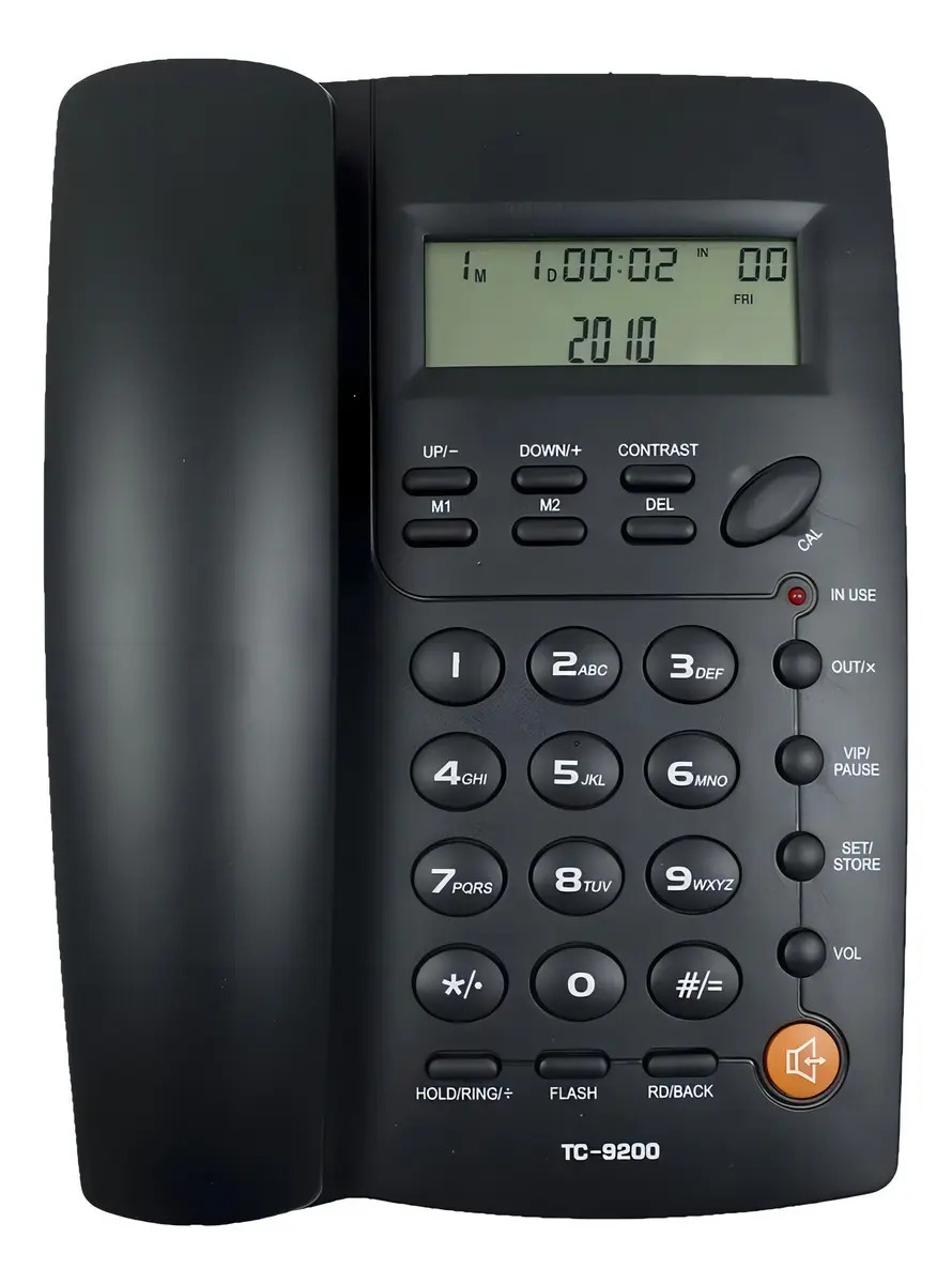 Teléfono fijo Homedesk TC-9200 Negro LCD con manos libres y identificador de llamadas