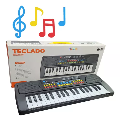 Piano Teclado Infantil Brinquedo Crianca Microfone Cantar Karaoke