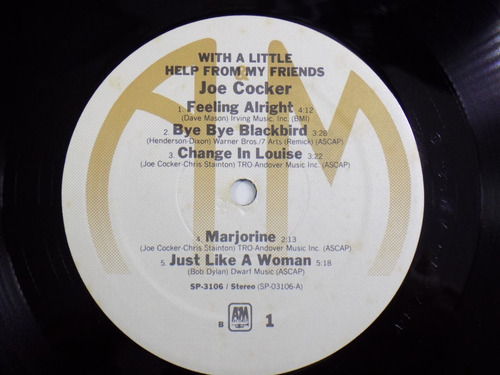 Joe Cocker With A Little Help From My Friends Vinilo Lp Usa (Usado)