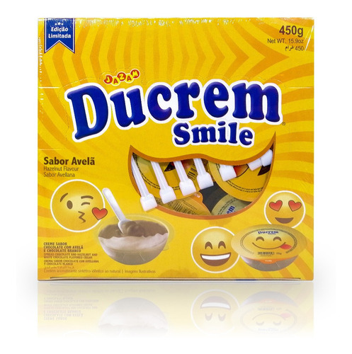 Imagen 3 de 7 de Ducrem Smile Sabor Avellana - 25g X 18u - Big Party Cotillon