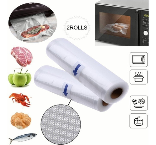 2 Rollo De Vacio Gofrado 20x500 Cm Para Oster Foodsaver