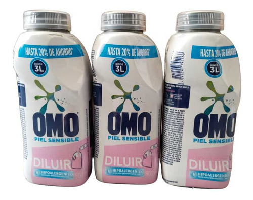 Pack X 3 Omo Deterg Líquido Hipoalergénico Para Diluir 500ml