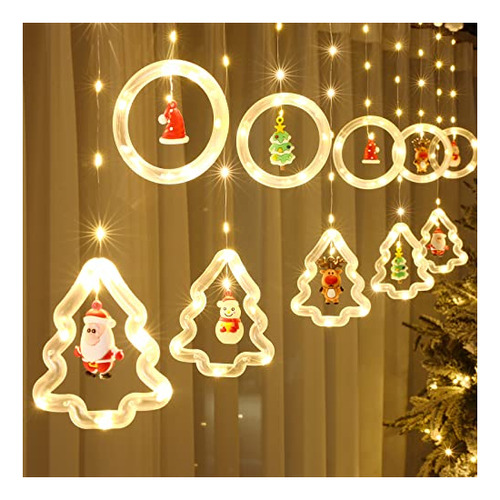 Luces De Ventana De Navidad, 9.8 Ft 120 Decoración De 4kzmq