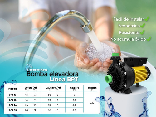 Imagen 5 de 10 de Bomba Centrífuga 1/2 Hp 0,5 Elektrim Bpt 12 Plastica 12 M