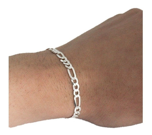 Promoção Linda Pulseira Masculina Prata 925 Fina 4mm