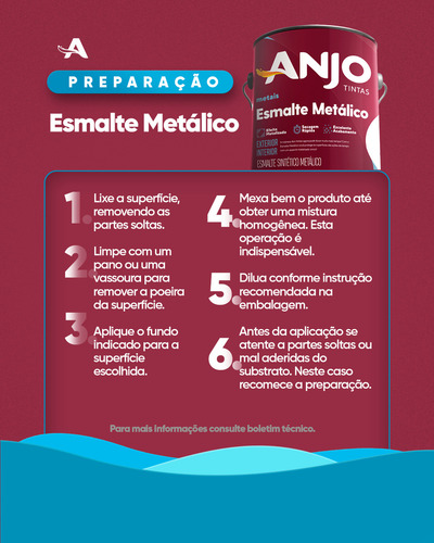 Tinta Esmalte Sintético Metálico Plus 3,6 Litros Para Ferro Direto Na Ferrugem Com Base Solvente E Secagem Rápida Anjo Cor Ouro Talismã
