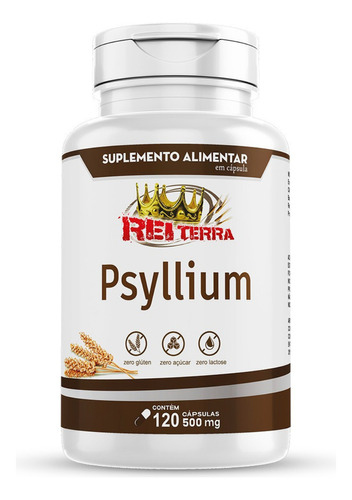 Psyllium 500mg 120 Cápsulas - Rei Terra Sabor Sem sabor