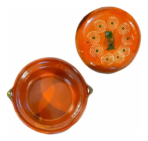 Cazuela De Barro Con Tapa Para 3.5 Litros / 1.75 Kg Color Marrón