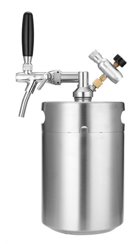 pr/áctico Home Brew Beer Mini Keg barril de cerveza Growler 5 L barril de cerveza con tapa en espiral Barril de cerveza de acero inoxidable